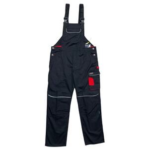 NWT Parkside Bib Overalls Men’s BLACK RED Size 40 Work Cargo Utility Overalls